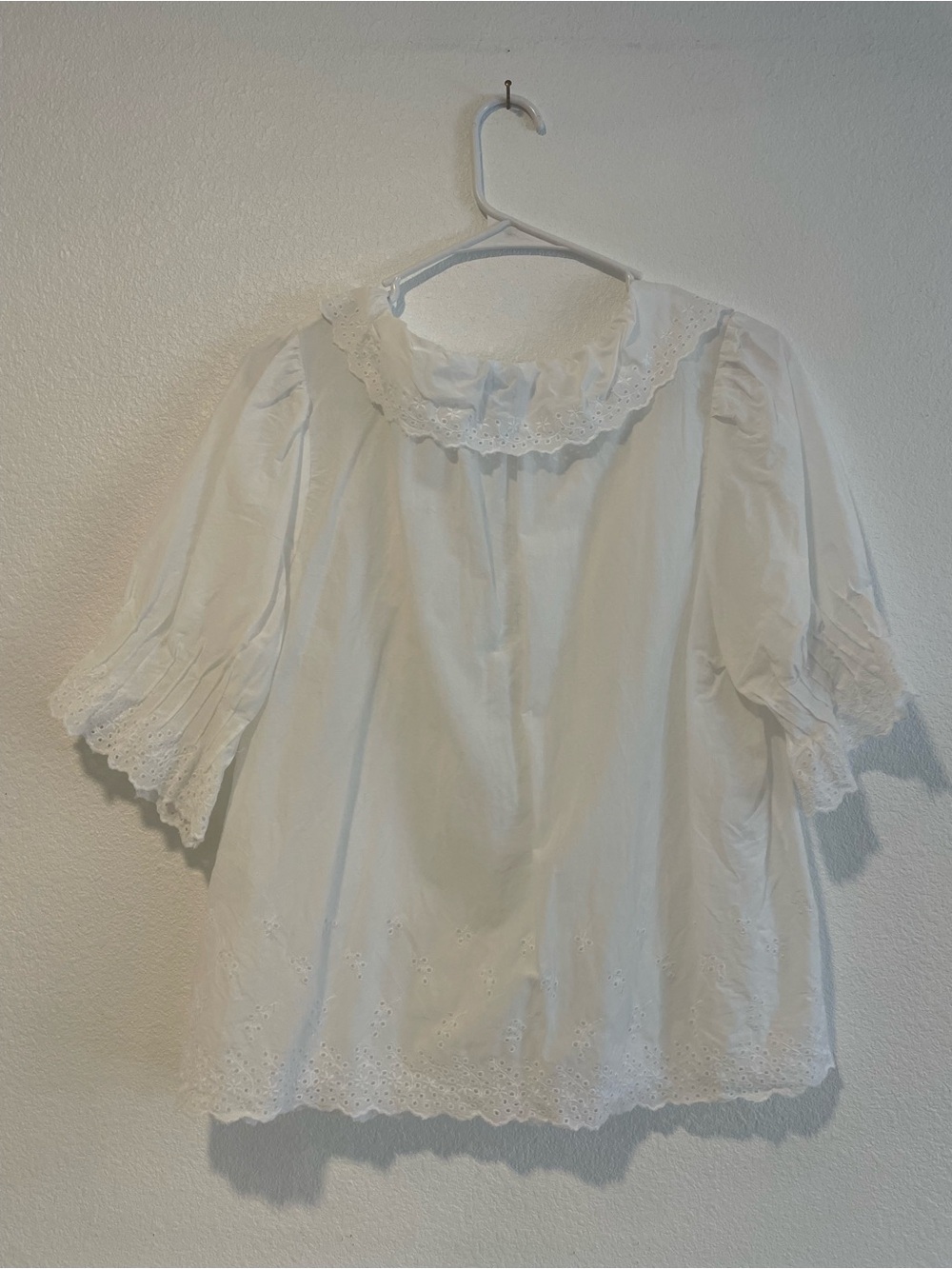 Talbots White Ruffled Eyelet Blouse - Picture 2 of 4